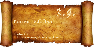 Kerner Gábor névjegykártya